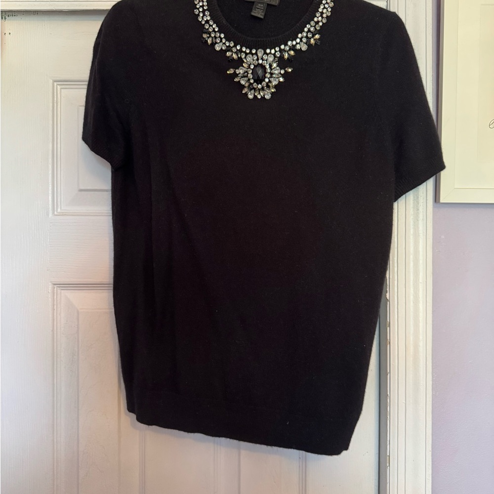 Elegant Black Embellished Women's Top